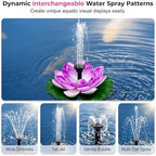 2Pcs Solar Floating Fountain with Christmas Lights Spray, Square Solar Bird Bath Fountain for Garden Pond, Floating Lotus Fountains Outdoor Water Feature - Image 5