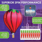 Hot Air Balloon Hanging Garden Spinner 22" - Vibrant Strawberry Design, Weather-Resistant Outdoor Decor, Durable & Lightweight for Patios, Yards, and Gardens - Eye-Catching Wind Spinner - Image 4