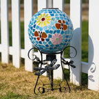 Stargarden Solar Gazing Ball, Mosaic Gazing Globe with Metal Ball Stand - Image 6