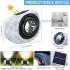 Solar Powered Rock Lights Outdoor- 4 Pack Super Bright Solar Spot Garden with 2 Lighting Modes, IP65 Waterproof Outdoor Decorative for Garden,Backyard, Roads, Yard, Patio Landscape,Sidewalks - Image 2