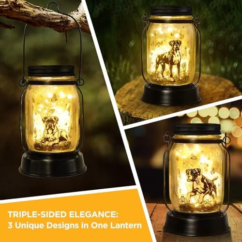 kyoryuger Boxer Dog Gifts for Women/Men Boxer Dog Lovers Solar Lantern Mom Birthday, Mothers Day, Solar Garden Decoration Outside for Yard, Patio,Backyard,Porch, Torches - Image 4