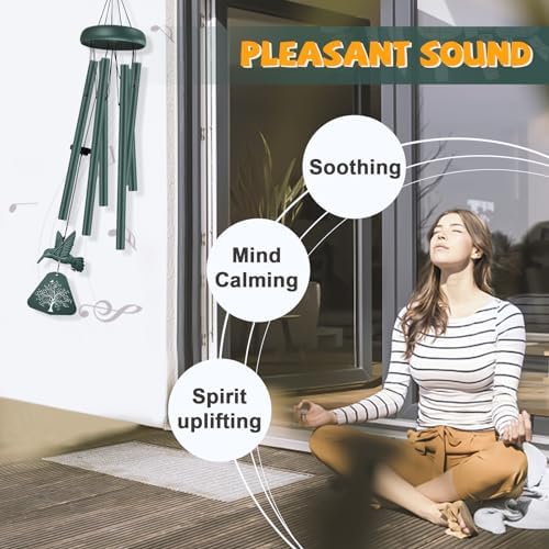 Sympathy Wind Chimes for Outside Deep Tone, Memorial Wind Chimes for Loss of Loved One Prime, Bereavement Condolence Remembrance Funeral Gifts for Grieving Friends Loss of Mother Father - Image 4