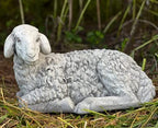 Concrete Lamb Statue Laying Sheep Sculpture Lamb Stone Garden Decor by Unknown
