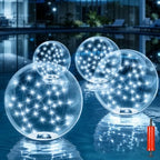 4 Pack Floating Pool Lights, White Solar Powered Pool Ball Light That Float by LORRYTE