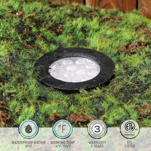 LEONLITE 6-Pack Dia. 4 Inch 5CCT Well Lights Flat Top Black - Image 5
