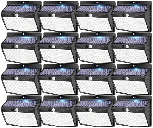 Peasur 16 Pack Solar Motion Sensor Lights Outdoor Waterproof with 3 Modes by Peasur