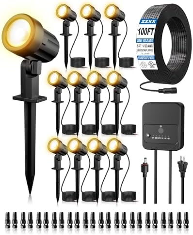 ZZXX All-in-One Low Voltage Landscape Lighting Kit Dusk to Dawn, 12-Pack by ZZXX