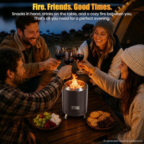 Tabletop Fire Pit, 7.1 Inch Smokeless Stainless Steel Firepit with Carry Bag, Mini Portable Stove for Camping Patio Picnic, Wood/Pellet Fueled, Optimized Airflow Design, Black - Image 7