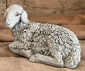 Lying Sheep Figure Realistic Lamb Yard Statue Stone Religious Figurine Ornament Decorated Sheep Statue for Garden by Unknown