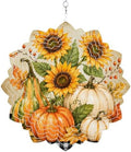 12 Inch Fall Thanksgiving Pumpkins Wind Spinner for Yard and Garden,Fall Maple Leaf Sunflowers Plaid Hanging Ornaments Outdoor 3D Kinetic Wind Sculpture Spinners Indoor Outdoor Patio Décor Gift by Unknown