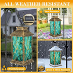Solar Lantern Outdoor Waterproof Delicate Marble Decorative for Sales Decoration Covers Invitations Garden Decor LED Hanging Solar Lights Tabletop Lamp Gifts for Women Mom Outside Yard Patio Porch - Image 3