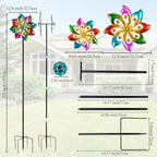 DREAMYSOUL Metal Wind Spinners Outdoor, 63" Kinetic Wind Spinners Colorful Wind Sculpture Yard Art for Garden Patio Lawn Decor - Image 3