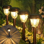DERAYSION Solar Pathway Lights Outdoor Metal Glass Solar Lights Outdoor by DERAYSIONSolarLighting