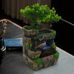 Rockery Water Fountain, Creative Feng Shui Wheel Waterfall with Reliable Circulating Pump and Color-Changing LED Lights, Compact Desktop Decor for Living Room, Office, Bedroom Ambiance - Image 3