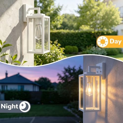 Outdoor Wall Sconces, White Large Exterior Waterproof Wall Lights, 15 inch - Image 2