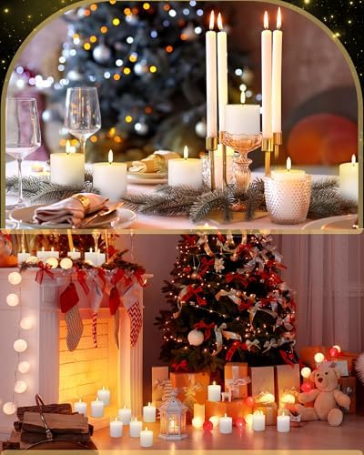 VIHOSE 6 Pack White Flameless Candles Set with Remote and Timer Flickering Flameless Battery Candles Flat Top LED Pillar for Wedding Outdoor Home Festival Decoration(D 3" H 3") - Image 4