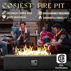 COSIEST 56" Rectangular Outdoor Propane Fire Pit Coffee Table w Concrete Rectangle Base, Certified, 50,000 BTU, Free Lava Rocks and RainCover, Fits 20lb Tank Outside,Tank Cover, Gray - Image 4