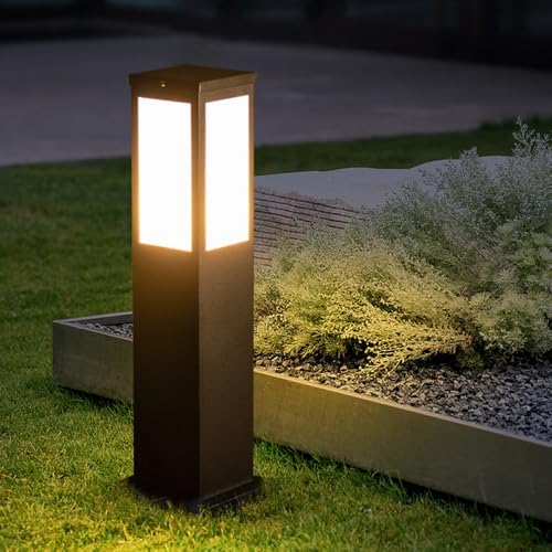 Solar Landscape Path Light Iron Housing Pathway Light 3W Luxury LED Bollard Lighting Fixture IP65 Waterproof Garden Floor Lamp Outdoor Walkway Lights for Lawn Courtyard Driveway Decoration by YMDHFS