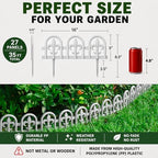 Evelyne Gray Garden Border Plastic Edging – PP Plastic, Short Metal-Free Wrought Iron Look Design, 27pcs Yard Landscaping Fence Liner Lawn Edge Barrier, 35ft Kit of Decorative Lawn Landscape Panels - Image 5