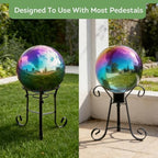 Lily's Home Gazing Globe Mirror Ball in Rainbow Stainless Steel - 12 Inch - Image 7