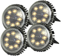 INOOMP 4pcs Solar-Powered Outdoor LED Disc Ground Lights for Garden Lawn, Warm White Landscape In-ground Lighting, Weather-Resistant Solar Lamps for Patio and Driveway Decor by INOOMP