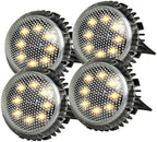 INOOMP 4pcs Solar-Powered Outdoor LED Disc Ground Lights for Garden Lawn, Warm White Landscape In-ground Lighting, Weather-Resistant Solar Lamps for Patio and Driveway Decor by INOOMP