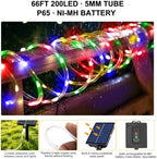 Solar Rope Lights Outdoor Waterproof, 66FT 200 LED Solar String Lights with 8 Lighting Modes,Trampoline Lights, Solar Patio Light for Garden Fence Backyard Deck Porch Pool Tree Christmas Decor - Image 3