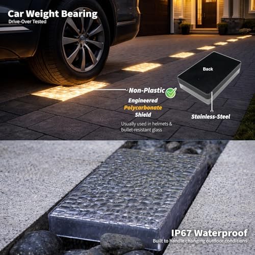 SHONELIGHTING Solar Paver Lights, 6x9 Ground LED, 3500K, Warm White, 6Pk - Image 2