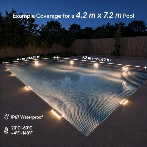 SHONELIGHTING Pool Lights, Solar Light for Inground Pool, Warm White, 2Pk - Image 3