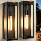 16" Large Motion Sensor Outdoor Wall Lights for House 2-Pack, Black by SRNU