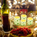 St Paddy's Day Shamrocks Battery Operated Flickering Candles with Timers Flameless Candles with Remote Green Leaves Outdoor Porch LED Lights for Home Decorations - Image 4