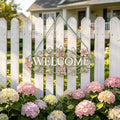 Vintage Welcome Wall Decor Metal Hanging Welcome Sign Rustic Farmhouse Distressed Flower and Butterfly Welcome Sign Decoration for Garden Porch Patio Yard Outdoor 16"L (Colorful) by Unknown