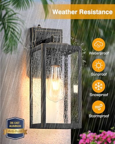 VIANIS Large Dusk to Dawn Outdoor Light Fixtures Wall Mount, 100% Aluminum - Image 5