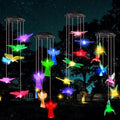 Baquler 4 Pcs Solar Wind Chimes for Outside Hummingbird Angel Butterfly Dragonfly Waterproof Hanging Solar Lights for Patio Garden Yard Porch Outside Gifts for Mom Grandma Women by Baquler