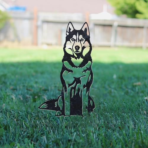 14" Siberian Husky Statue Garden Stake - Image 4