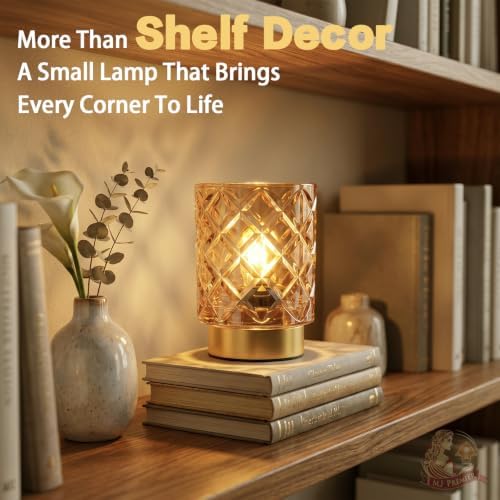 Battery Operated Lamp Timer, Cordless Table Lamp for Shelf Decor, Rhombus - Image 4