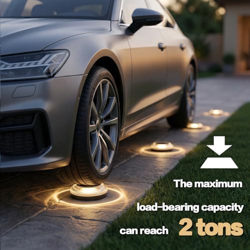 Solar Driveway Lights 12 Pack, Solar Walkway Lights Outdoor IP67 Waterproof, Solar Ground Lights Lighting for Yard Path Step Sidewalk Stair Pathway（Warm White） - Image 5