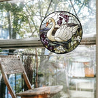 Stained Glass Window Hanging - White Swan Suncatcher for Door Garden Yard Landscape Sun Catchers Decor Christmas Mother's Day Birthday Children's Gifts for Women Mom Nana Friend 11.8 in - Image 5