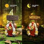 22" Solar Large Gnome Lady Garden Statue Big Female Gnome with Welcome Sign Outdoor Decor with LED Lights Home Porch Yard Patio Lawn Ornament Christmas Housewarming Gardening Gift - Image 5