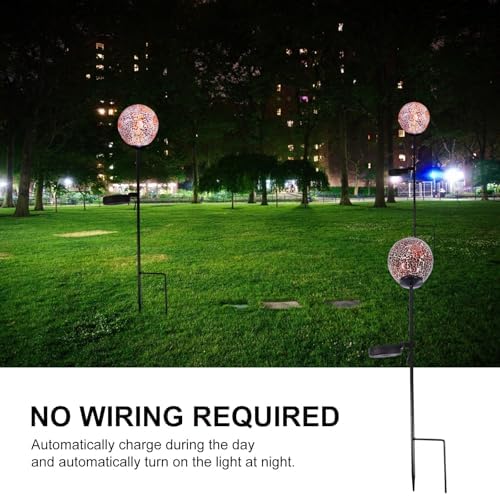Milisten Waterproof Solar Garden Yard Light, Outdoor Glass Ball Ground Insert Lamp for Patio Landscape Decor, Solar Mosaic Courtyard Light with 18-Color Options - Image 6