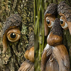 Tree Face Decor Bird Feeder Outdoor, Novelty Wild Resin Bird Feeder, Whimsical Old Man Tree Sculpture, Yard Art Garden Lawn Decoration - Image 3