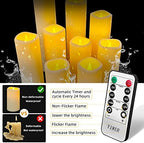 YIWER Plastic Waterproof Flameless Candles Set of 18: Battery Operated Candles Ivory Flickering Pillar Candles Include 4"/5"/6"/7"/8"/9" with 10-Key Remote 2/4/6/8H Timer Function - Image 3