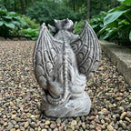 OLOMA Medieval Gargoyle Concrete Garden Statue Handmade Outdoor Gothic Beast Decor Cement Guardian Fantasy Creature Sculpture Yard Ornament Lawn Patio Porch Decor Garden Accent Gift - Image 2