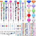 AIPRIDY DIY Crystal Beaded Fairy Wand Garden Stakes Kit, Colorful Decorative Wands with Assembly Guide, 12 or 10 Inch Threaded Rods,Outdoor Garden Decoration Set (390, Rainbow+Mixed Top) by AIPRIDY