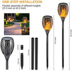 EOYIZW Solar Lights Outdoor 4 Pack, 99 LEDs Solar Torch Light with Flickering Flame- IP65 Waterproof Solar Garden Lights, Solar Powered Outdoor Lights for Porch Yard Patio Halloween Decorations - Image 5