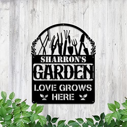MeMate Personalized Metal Garden Signs Outdoor Decor, Custom Plaque for Women Mom Grandma, Rustic Decorations for She Shed, Potting Shed (01) - Image 4