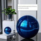 1 Pcs Garden Sphere Mirror Gazing Ball, Stainless Steel Polished Reflective Smooth Hollow Globe Ball, Shiny Decorations Addition to Garden Patio Yard Home, Blue(Size:16.53 in/42 cm) - Image 6