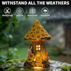 Sunflower House Statue Solar Light, Waterproof LED Decorative Lamp, Outdoor Solar-Powered Yard Art for Garden Patio Pathway Decoration & Housewarming Gift - Image 7