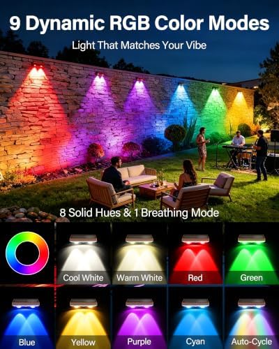 Solar Fence Lights Outdoor, 6 Pack Fence Lights Solar Powered - Image 3