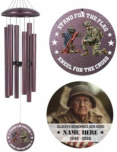 Personalized Memorial Soldier Wind Chimes for Loss Comrade-in-arms by Astarin